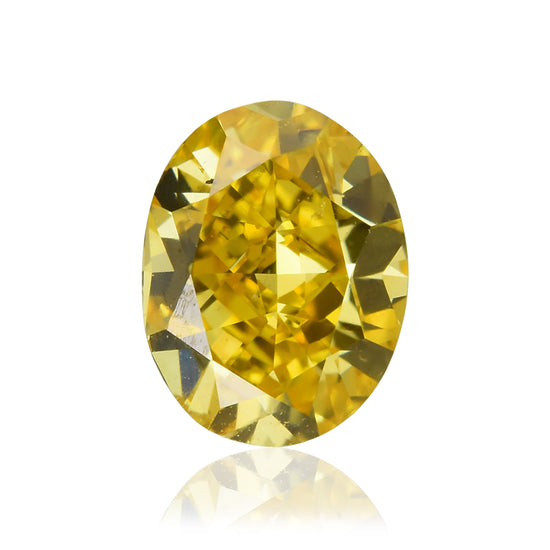 0.51 Carat Fancy Vivid Orangy Yellow Oval Diamond SI1 GIA