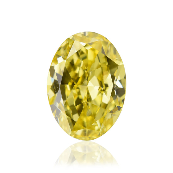 0.51 Carat Fancy Vivid Yellow Oval Diamond VS1 GIA
