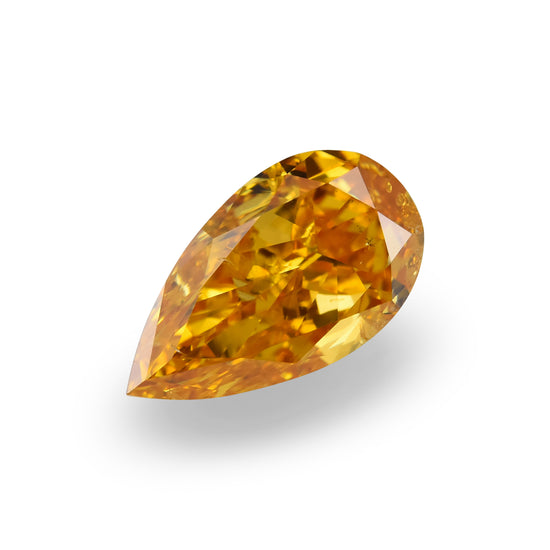 1.06 Carat Fancy Intense Yellow Orange Pear Diamond (SI2) GIA