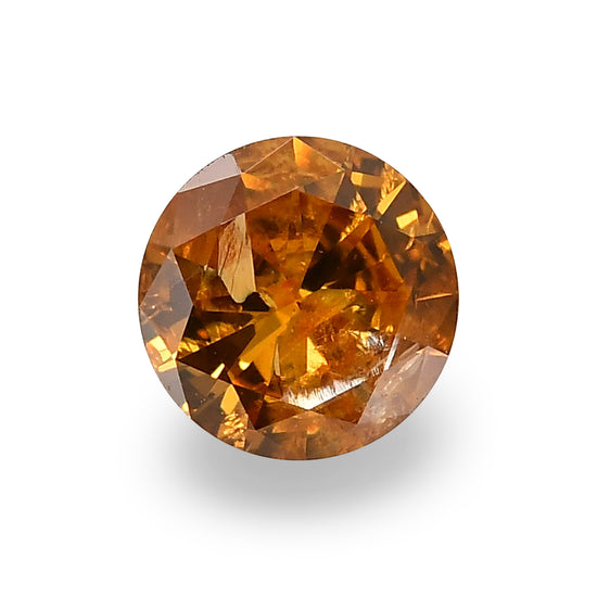 0.36 Carat Fancy Deep Yellow Orange Round Brilliant Diamond (I1) GIA