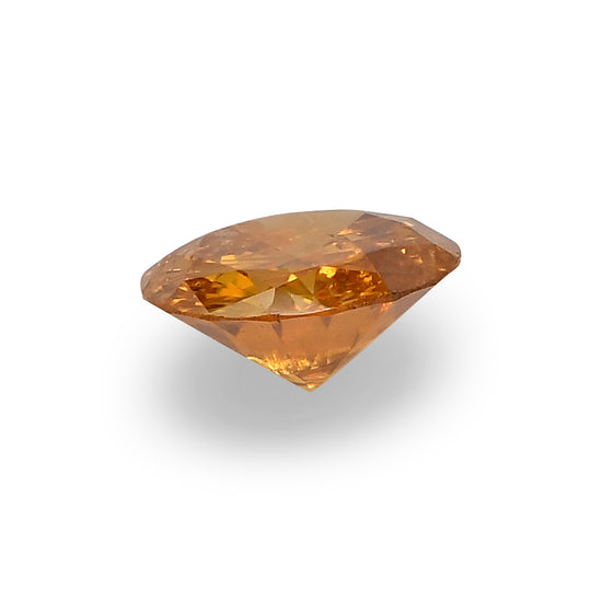 0.36 Carat Fancy Deep Yellow Orange Round Brilliant Diamond (I1) GIA
