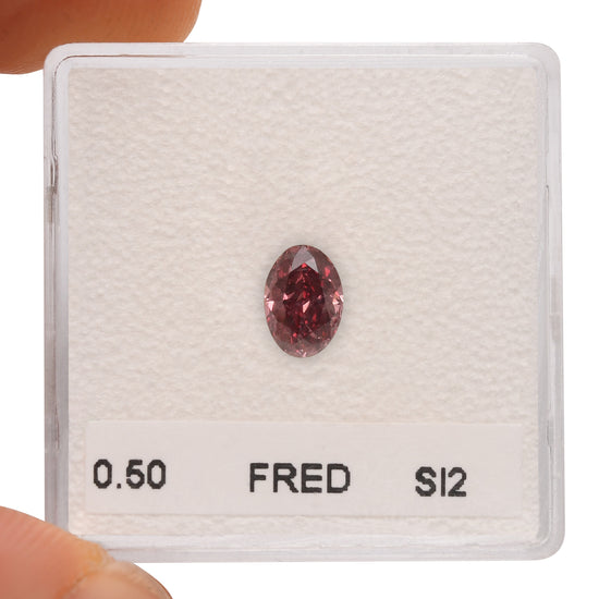 0.50 Carat Fancy Red Oval Diamond SI2 GIA & ARGYLE