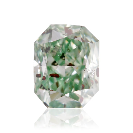 0.31 Carat Fancy Intense Green Radiant Diamond (I1) GIA