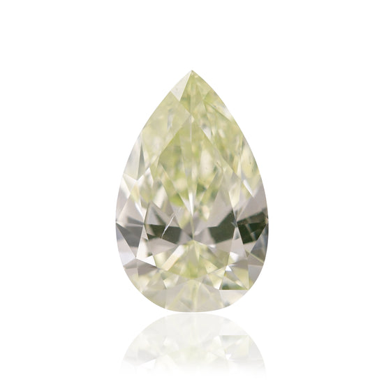 0.51 Carat Fancy Light Green Yellow Pear Diamond SI2 GIA