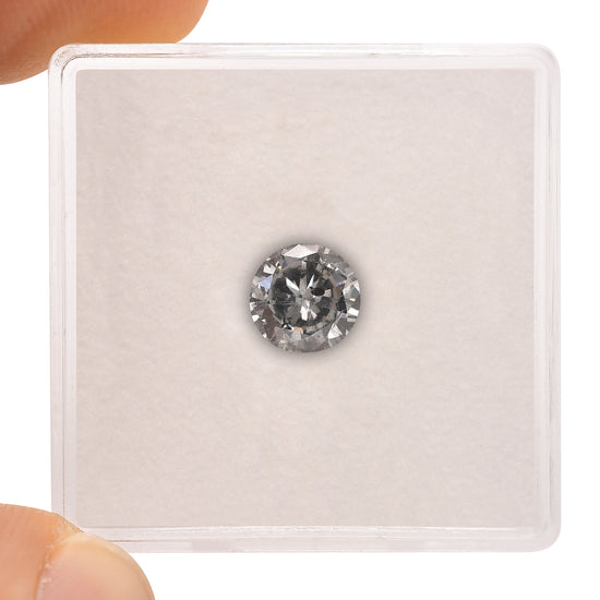 0.80 Carat Fancy Blue Gray Round Brilliant Diamond (I1) GIA