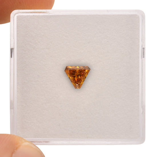 0.34 Carat Fancy Deep Yellowish Orange Triangle Diamond I1 GIA