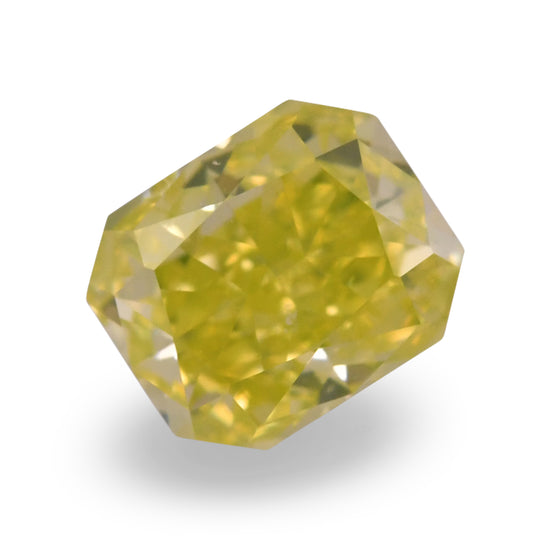 0.58 Carat Fancy Intense Greenish Yellow Radiant Diamond SI2 GIA