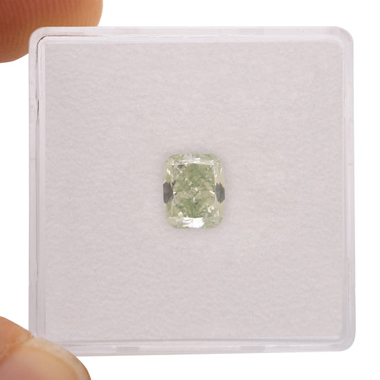 Diamante a cuscino GIA Fancy Giallastro Verde 1,21 carati VS2