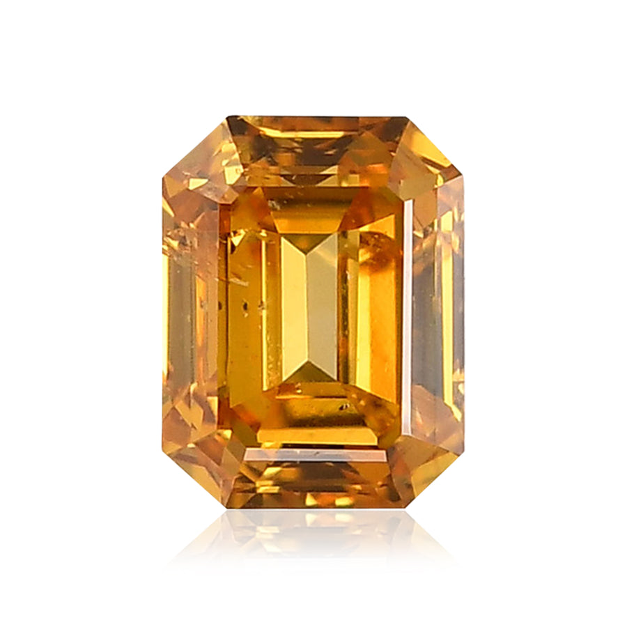 0.22 Carat Fancy Deep Yellow Orange Emerald Diamond (I1) GIA