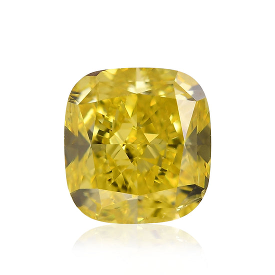 3.00 Carat Fancy Vivid Yellow Cushion Diamond SI2 GIA