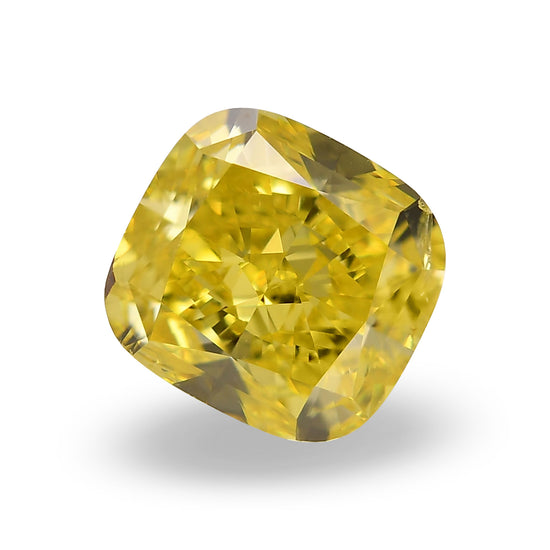 3.00 Carat Fancy Vivid Yellow Cushion Diamond SI2 GIA