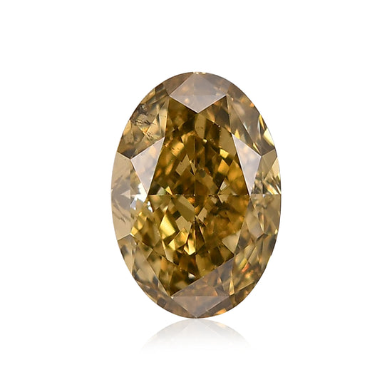 0.94 Carat Fancy Dark Brown Yellow Oval Diamond SI1 GIA