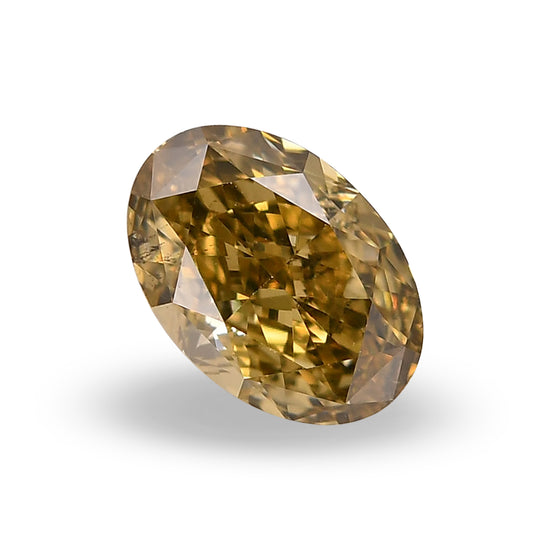 0.94 Carat Fancy Dark Brown Yellow Oval Diamond SI1 GIA