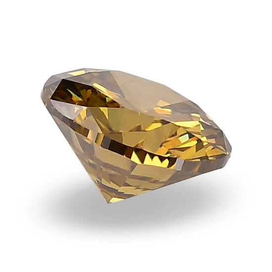 0.46 Carat Fancy Dark Brown Greenish Yellow Round Brilliant Diamond SI2 GIA