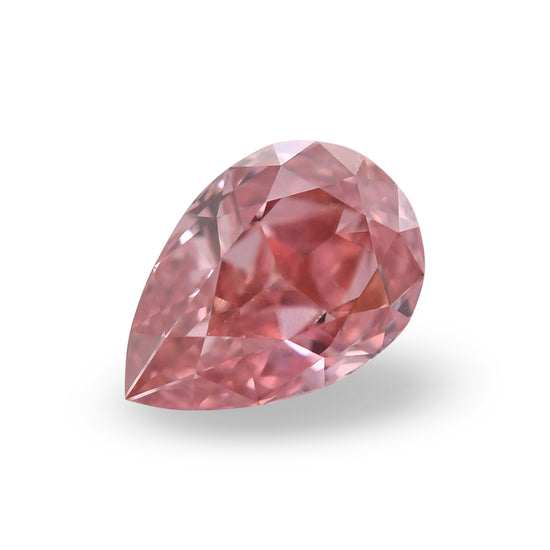 0.31 Carat Fancy Intense Orangy Pink Pear Diamond VVS2 ARGYLE
