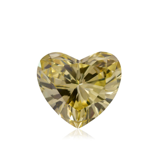2.77 Carat Fancy Brownish Greenish Yellow HEART Diamond VVS2 GIA