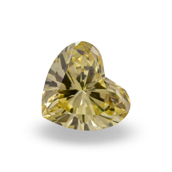 2.77 Carat Fancy Brownish Greenish Yellow HEART Diamond VVS2 GIA