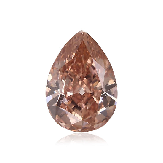 1.72 Carat Fancy Intense Orangy Pink Pear Diamond VS1 GIA