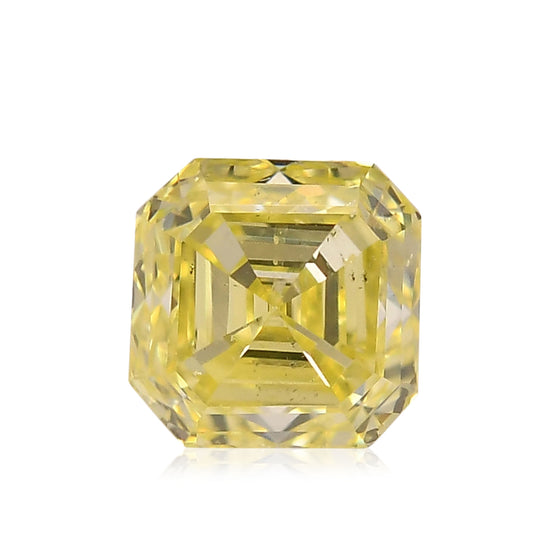 0.61 Carat Fancy Intense Yellow Asscher Diamond (SI2)