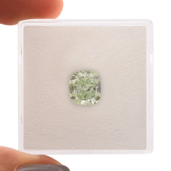 1.67 Carat Fancy Green Cushion Diamond SI1 GIA