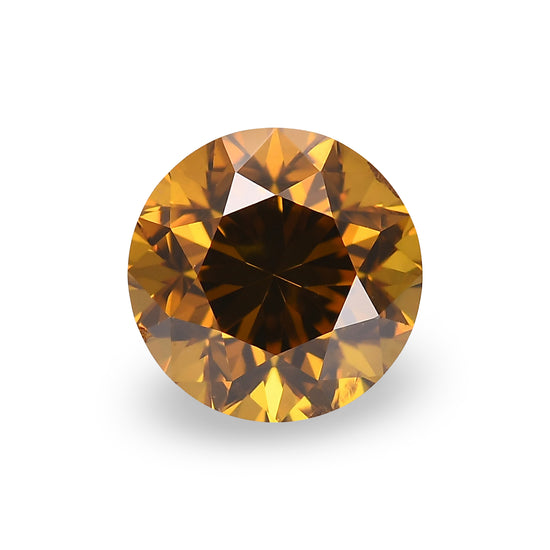 0.74 Carat Fancy Deep Brownish Yellowish Orange Round Brilliant Diamond SI2 GIA