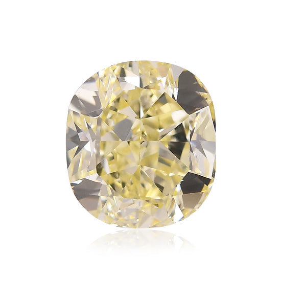 3.16 Carat Fancy Light Yellow Cushion Diamond VS1 GIA