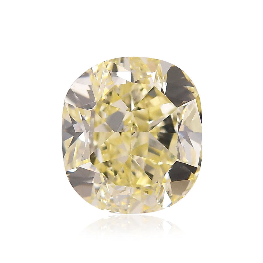 3.16 Carat Fancy Light Yellow Cushion Diamond VS1 GIA
