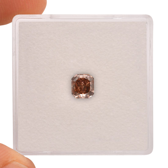 0.51 Carat Fancy Deep Pink Brown Radiant Diamond SI2 GIA