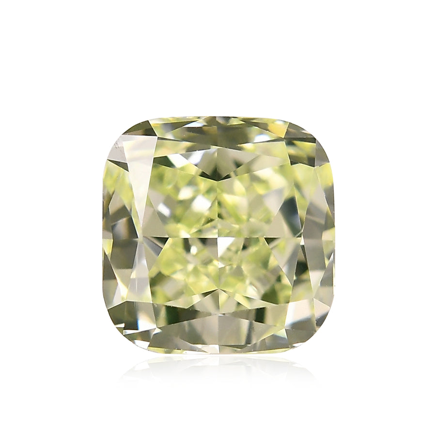1.02 Carat Fancy Yellow Green Cushion Diamond VS2 GIA
