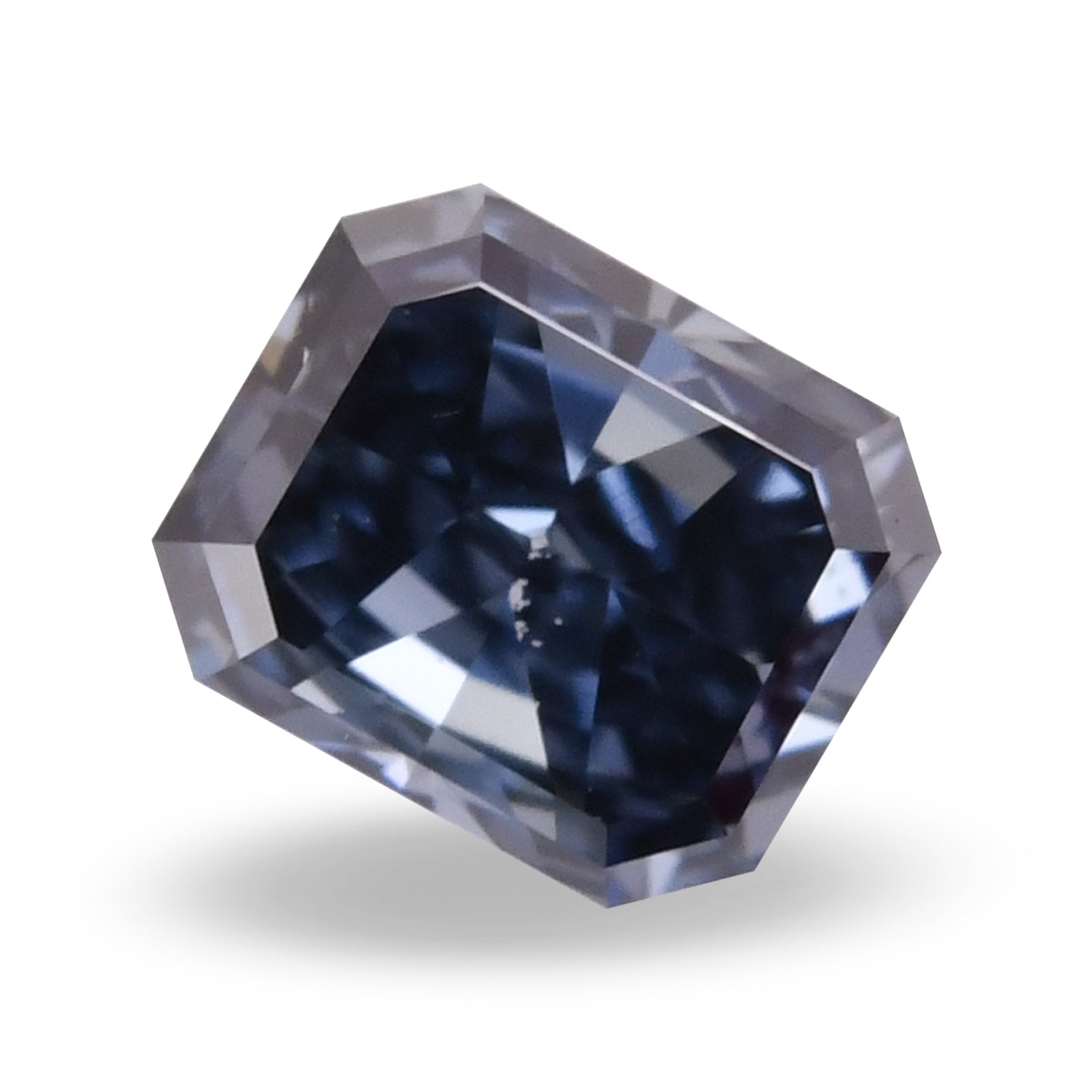 0.20 Carat Fancy Deep Grayish Blue Radiant Diamond VS1 GIA