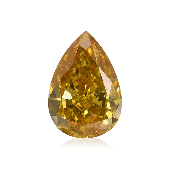 1.03 Carat Fancy Deep Brownish Yellow Pear Diamond (SI2) GIA
