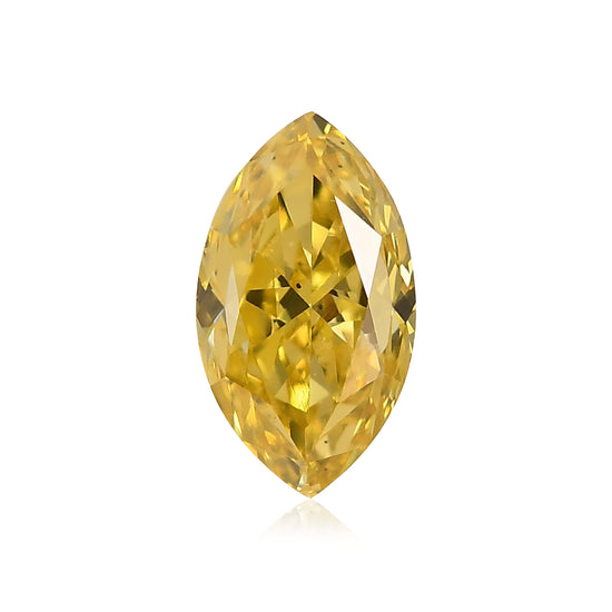 0.67 Carat Fancy Intense Yellow Marquise Diamond VS2 GIA