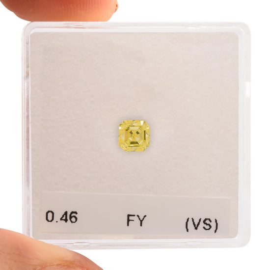 0.46 Carat Fancy Yellow Asscher Diamond (VS)