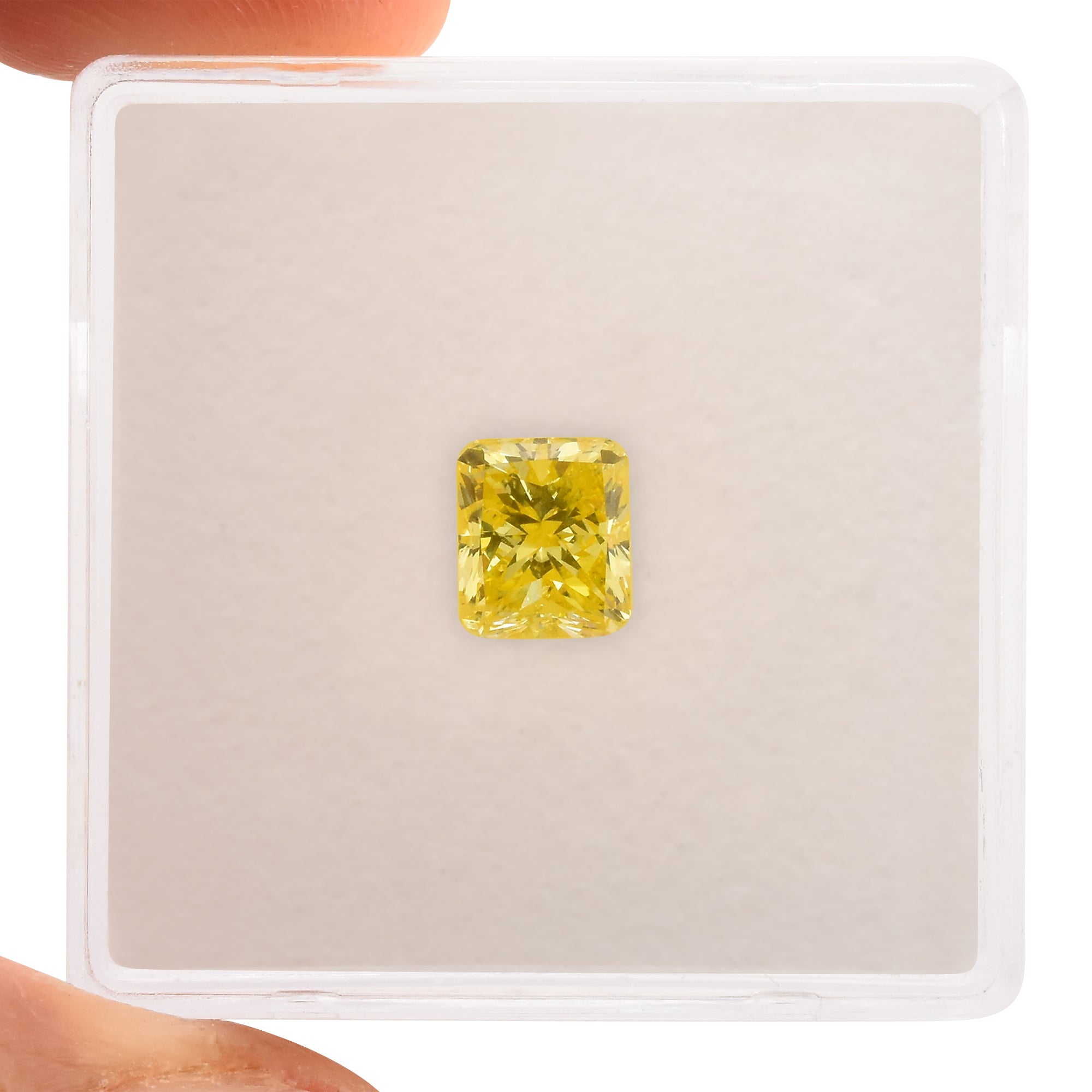 1.01 Carat Fancy Vivid Yellow Radiant Diamond (I1) GIA | LEIBISH