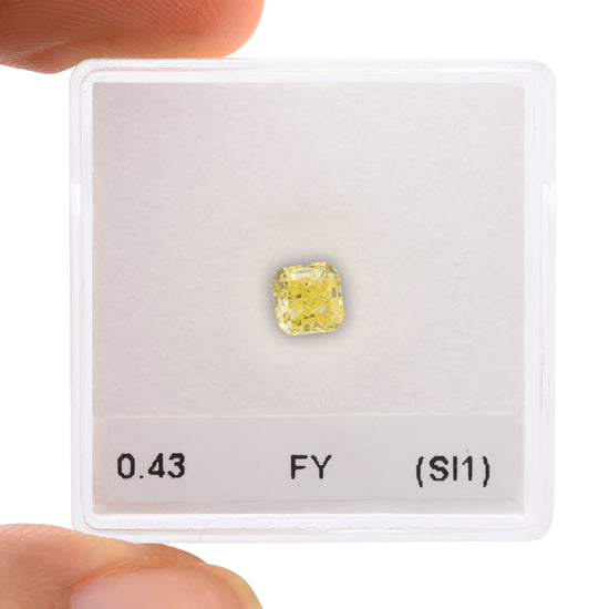 0.43 Carat Fancy Yellow Radiant Diamond (SI1) GIA
