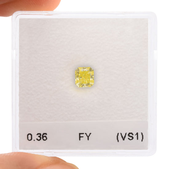 0.36 Carat Fancy Yellow Radiant Diamond (VS1) GIA