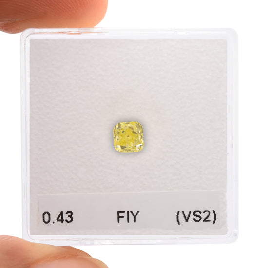 0.43 Carat Fancy Intense Yellow Radiant Diamond (VS2) GIA