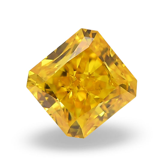 0.50 Carat Fancy Vivid Orange Yellow Radiant Diamond SI2 GIA