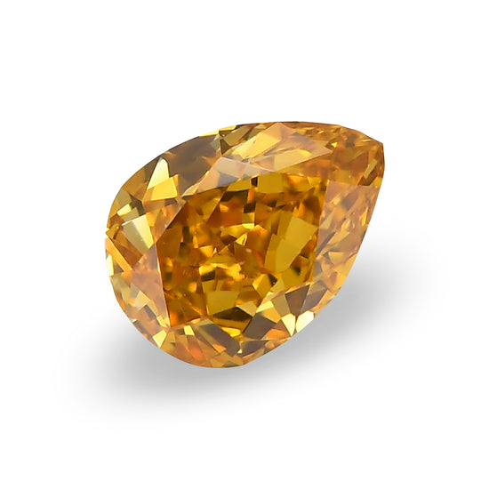 0.43 Carat Fancy Deep Orange Yellow Pear Diamond VS2 GIA