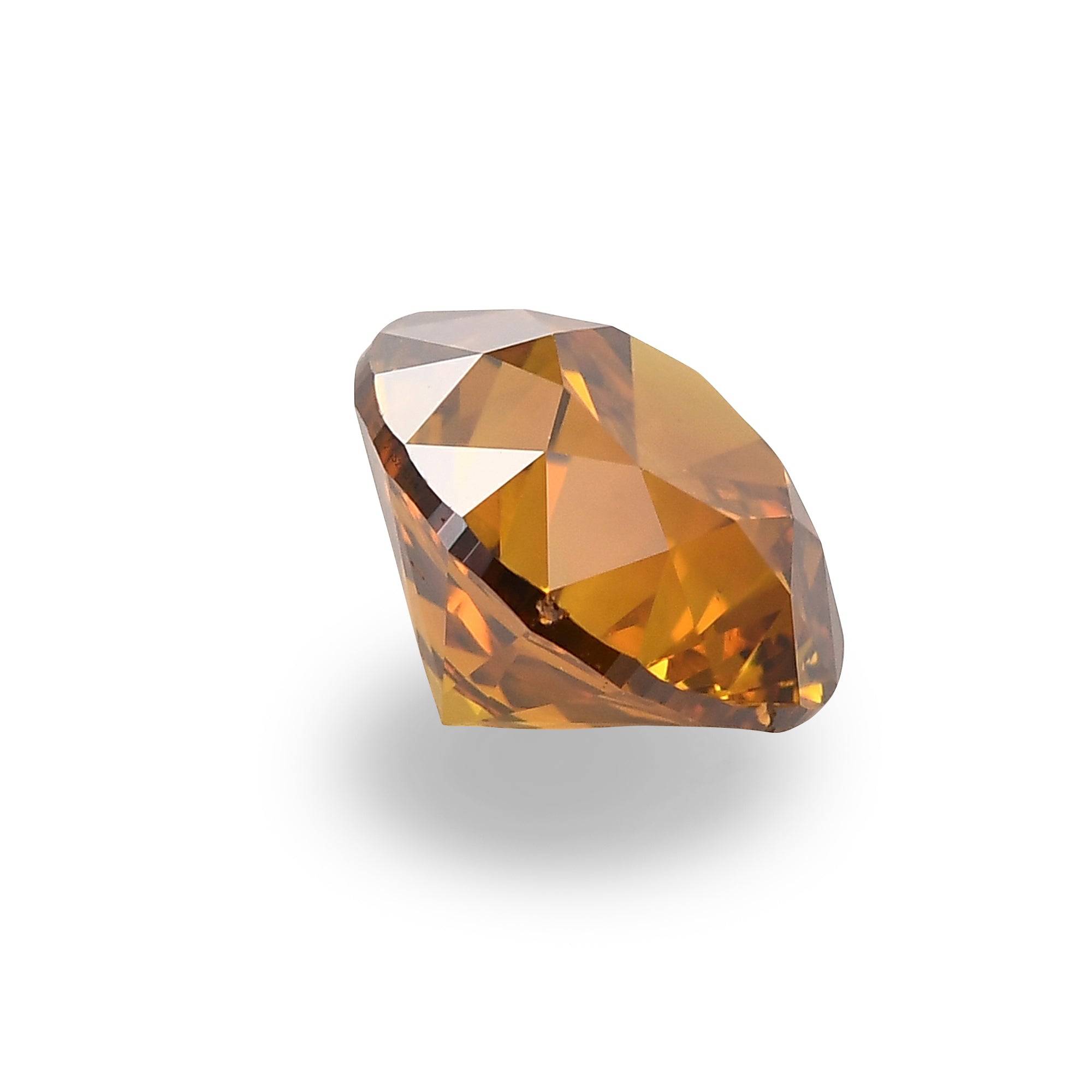 1.00 Carat Fancy Deep Yellowish Orange Round Brilliant Diamond SI2