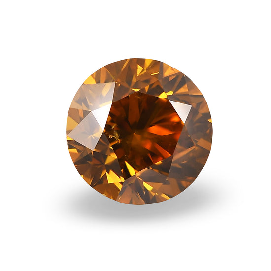 1.00 Carat Fancy Deep Yellowish Orange Round Brilliant Diamond SI2 GIA