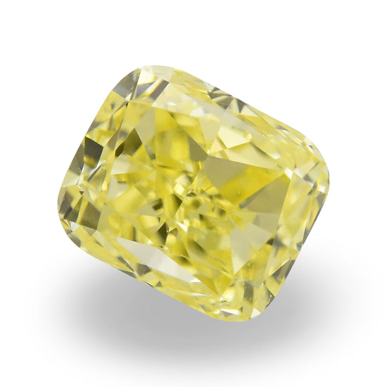0.41 Carat Fancy Intense Yellow Cushion Diamond VS2 IGI