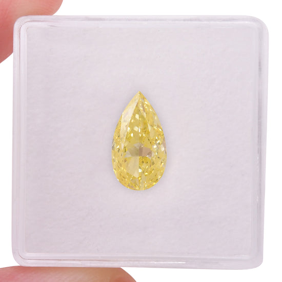 2.00 Carat Fancy Intense Yellow Pear Diamond VS1 GIA