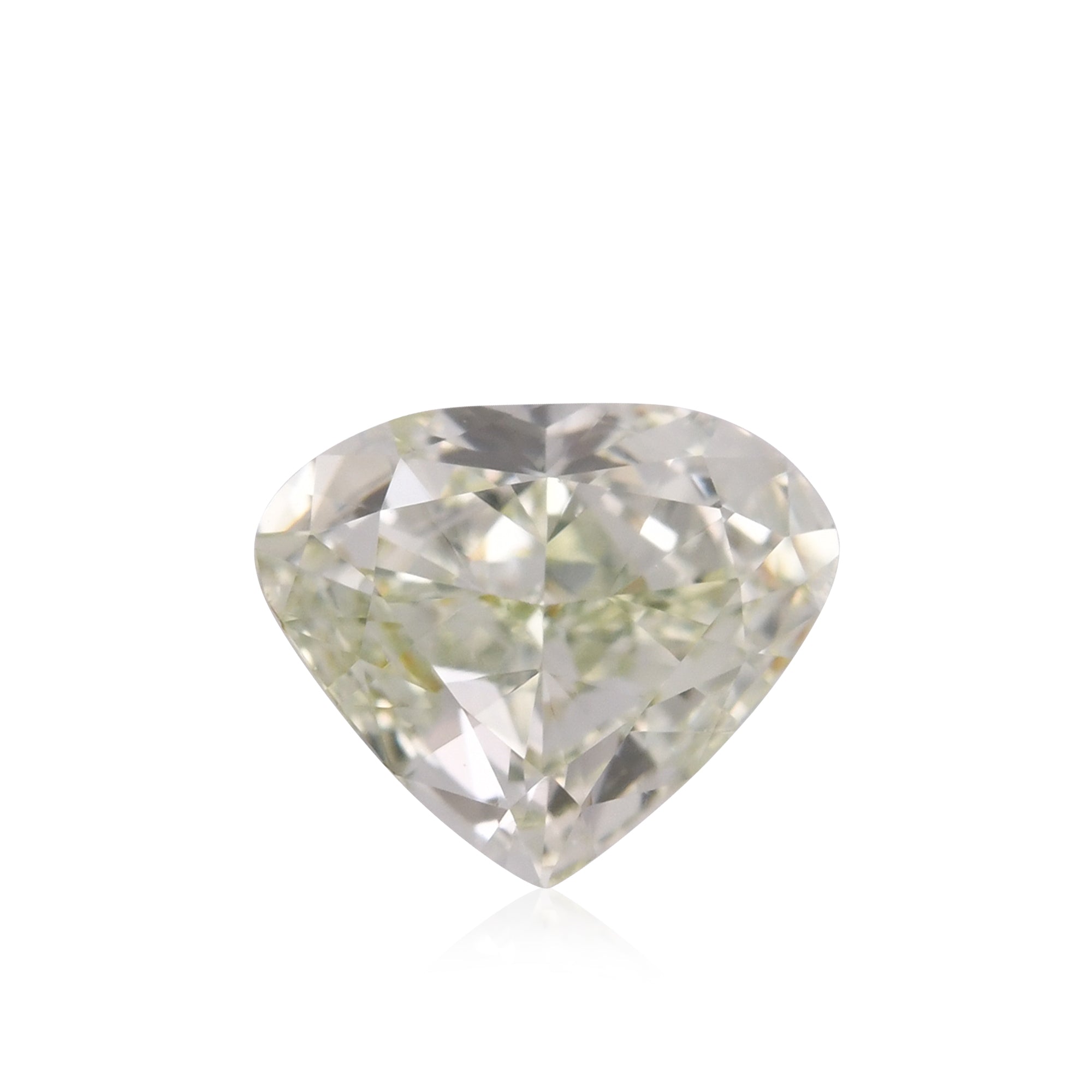 0.39 Carat Fancy Light Yellowish Green HEART Diamond VS1 GIA