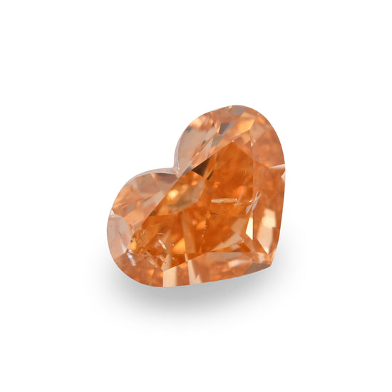 0.43 Carat Fancy Intense Orange HEART Diamond (I1) GIA