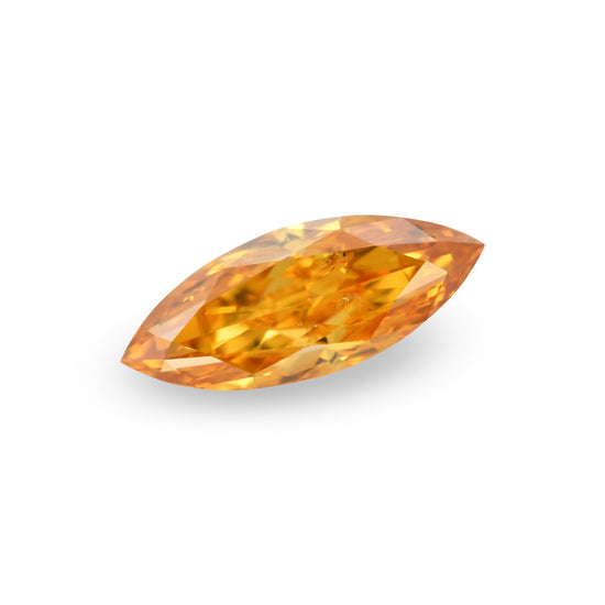 0.42 Carat Fancy Vivid Yellowish Orange Marquise Diamond (I1) GIA