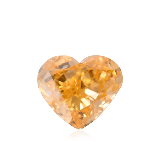 0.50 Carat Fancy Vivid Yellowish Orange HEART Diamond SI2 GIA