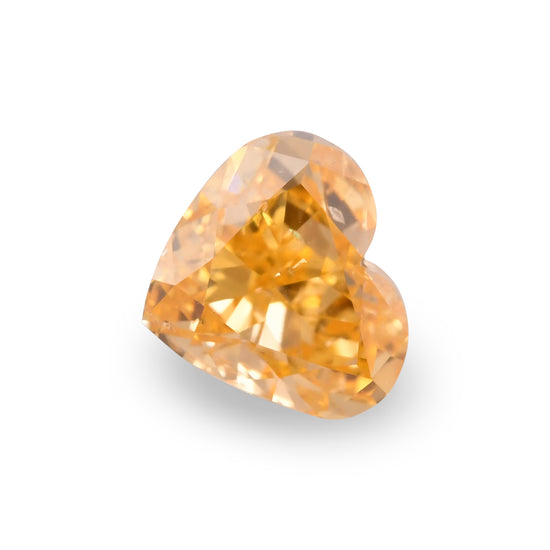 0.50 Carat Fancy Vivid Yellowish Orange HEART Diamond SI2 GIA