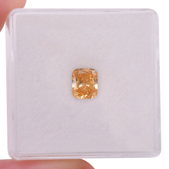 0.76 Carat Fancy Vivid Yellowish Orange Cushion Diamond SI1 GIA