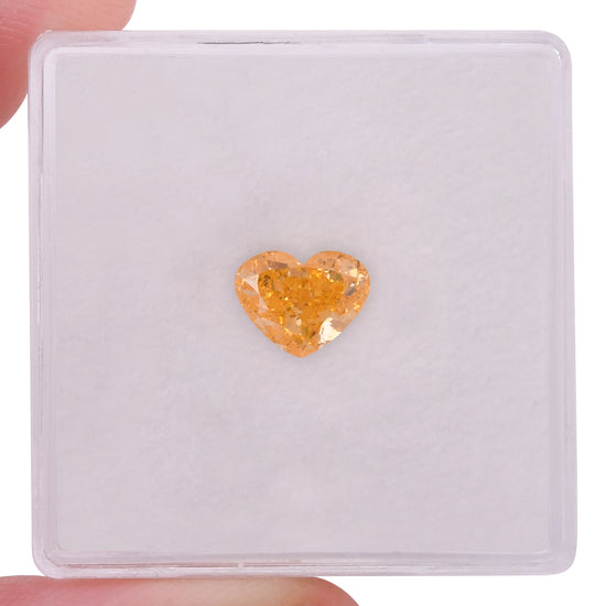1.01 Carat Fancy Vivid Yellowish Orange HEART Diamond SI1 GIA